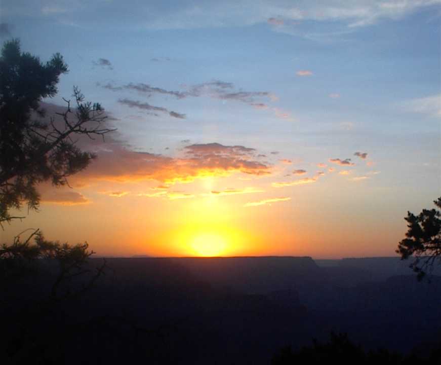 a sunset at the Grand Canyon